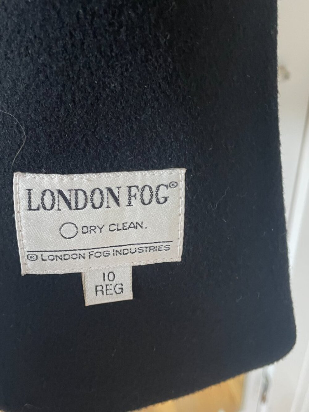 London Fog Black Double-Breasted Pea Coat Size 10 Wool - Picture 5 of 9